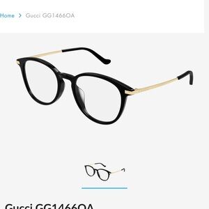 Gucci Black and Gold Eyeglasses 1466